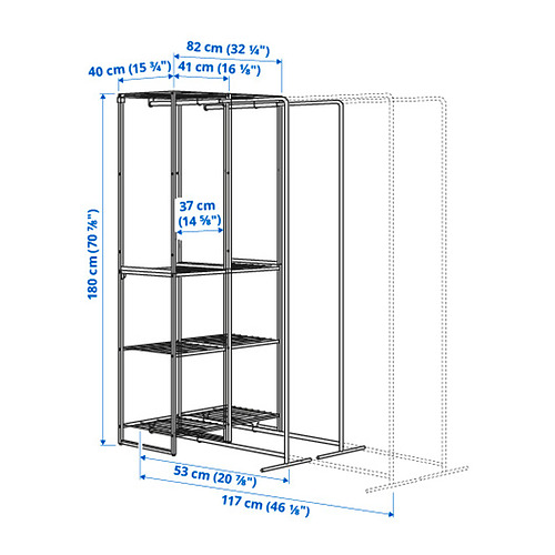JOSTEIN shelving unit with drying rack
