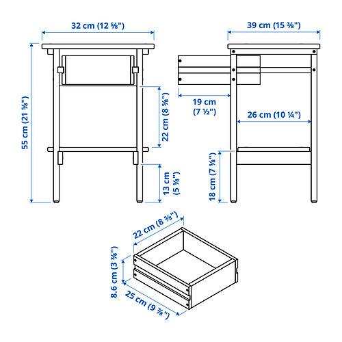 KRONÖREN bedroom furniture, set of 3