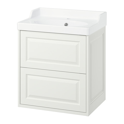 RUTSJÖN/TÄNNFORSEN - wash-stnd w drawers/wash-basin, white, 62x49x74 cm | IKEA Hong Kong and Macau - E1022463_S4