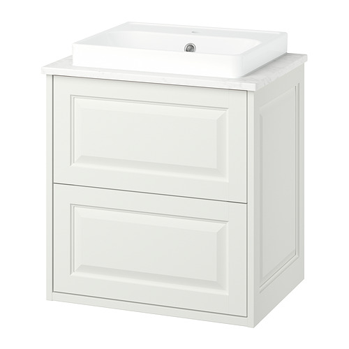 ORRSJÖN/TÄNNFORSEN - wash-stnd w drawers/wash-basin, white/white marble effect, 62x49x71 cm | IKEA Hong Kong and Macau - E1022476_S4