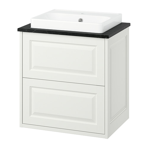 ORRSJÖN/TÄNNFORSEN - wash-stnd w drawers/wash-basin, white/black marble effect, 62x49x71 cm | IKEA Hong Kong and Macau - E1022479_S4
