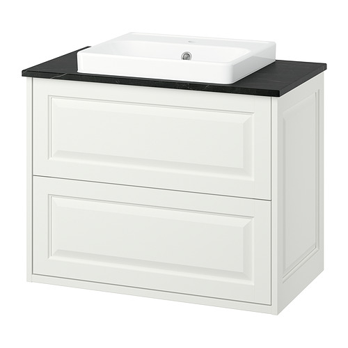 ORRSJÖN/TÄNNFORSEN - wash-stnd w drawers/wash-basin, white/black marble effect, 82x49x71 cm | IKEA Hong Kong and Macau - E1022485_S4