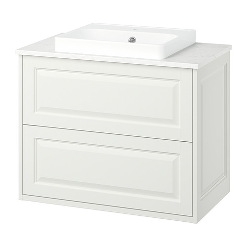 ORRSJÖN/TÄNNFORSEN - wash-stnd w drawers/wash-basin, white/white marble effect, 82x49x71 cm | IKEA Hong Kong and Macau - E1022480_S4