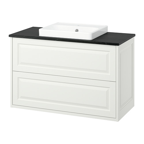 ORRSJÖN/TÄNNFORSEN - wash-stnd w drawers/wash-basin, white/black marble effect, 102x49x71 cm | IKEA Hong Kong and Macau - E1022498_S4