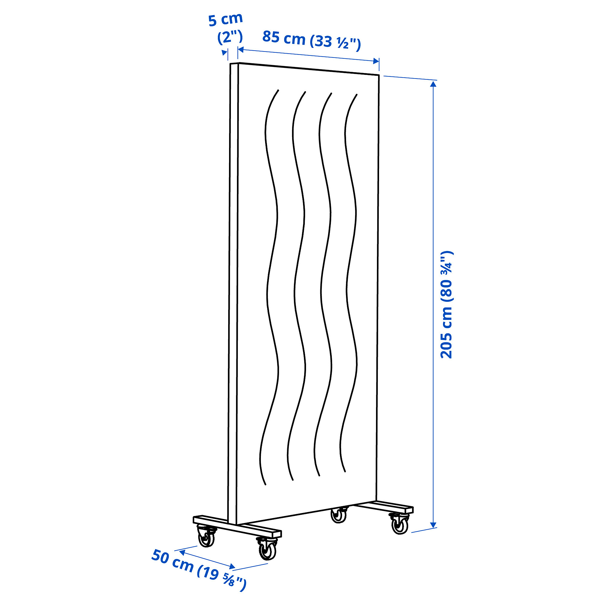 MITTZON frame with castors/acoustic screen