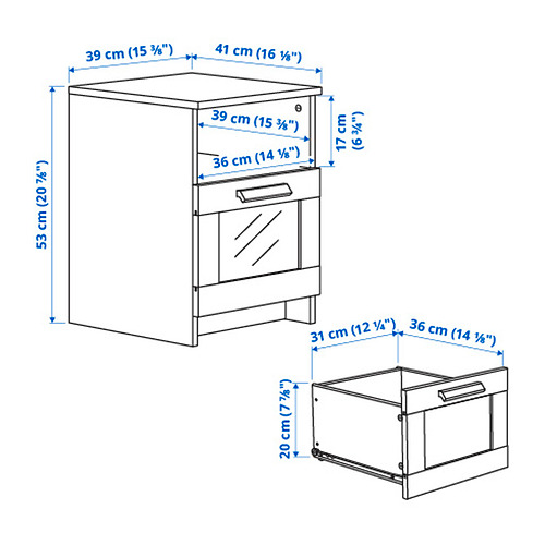 BRIMNES bedside table