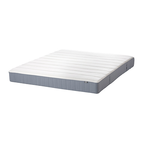 VESTERÖY pocket sprung mattress, firm/light blue, double