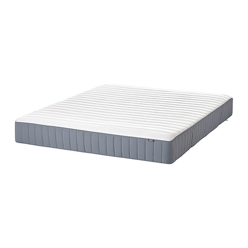 VALEVÅG pocket sprung mattress, extra firm/light blue, double