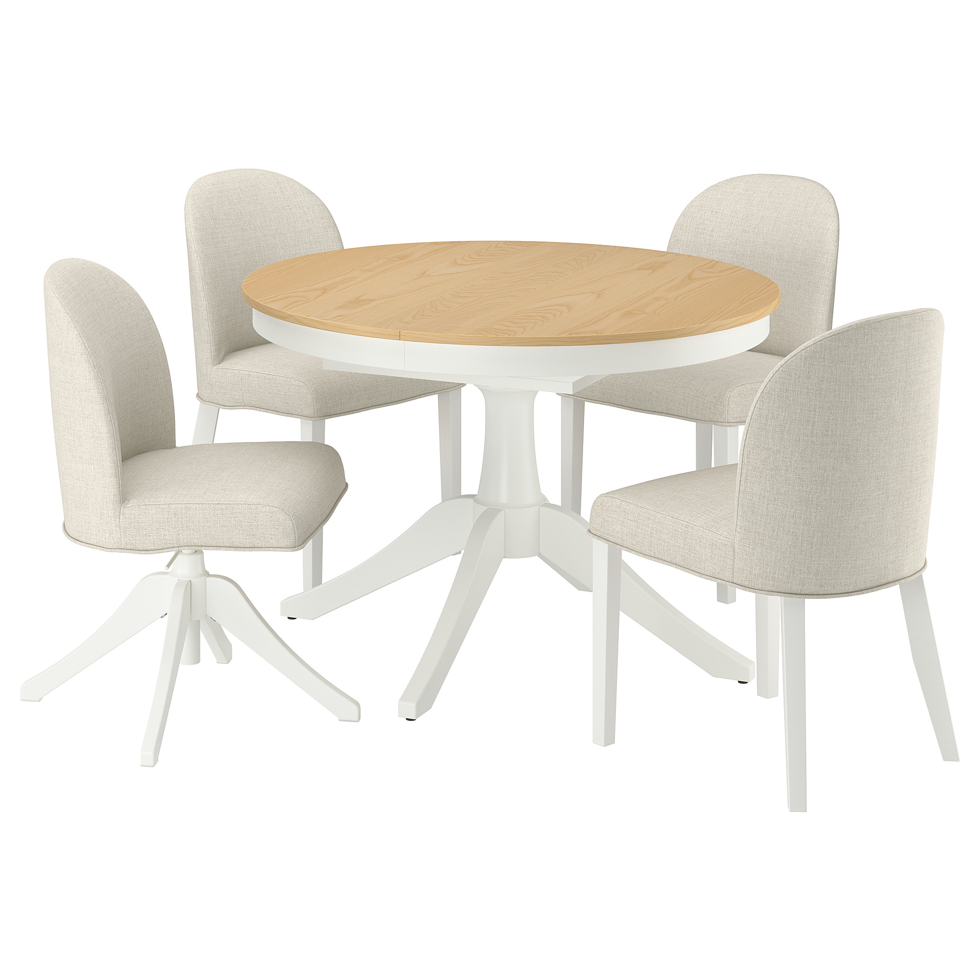 ROSENTORP ext table+3 chairs+1 swivel chair