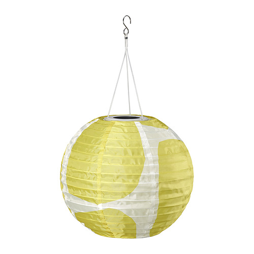 SOLVINDEN - LED solar-powered pendant lamp, outdoor globe/yellow grey, 30 cm | IKEA Hong Kong and Macau - PE990509_S4