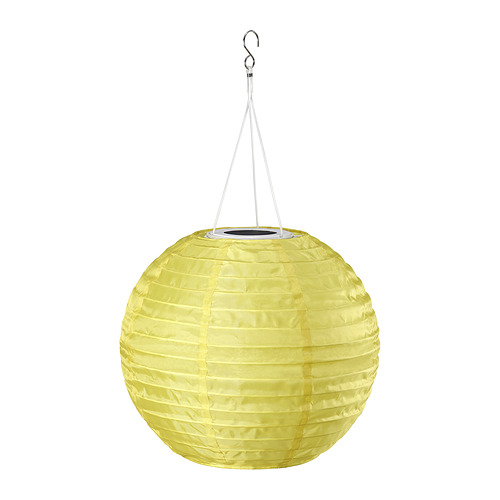 SOLVINDEN - LED solar-powered pendant lamp, outdoor globe/yellow, 30 cm | IKEA Hong Kong and Macau - PE990518_S4
