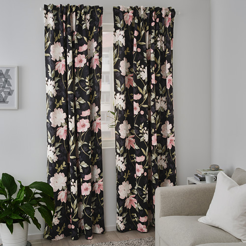 ROSENMOTT block-out curtains, 1 pair