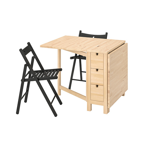 TERJE/NORDEN table and 2 folding chairs