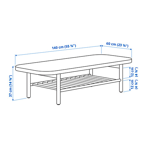 Listerby coffee table white sales stained oak