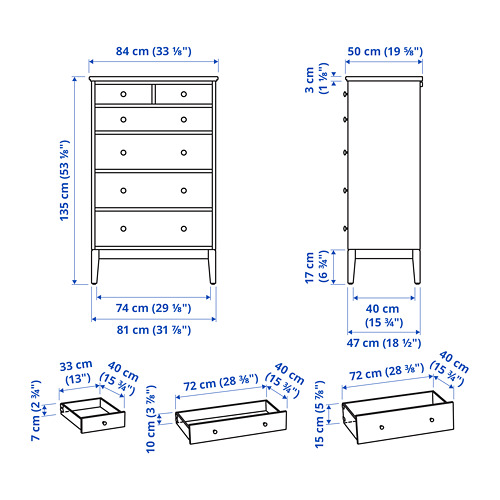 IDANÄS chest of 6 drawers