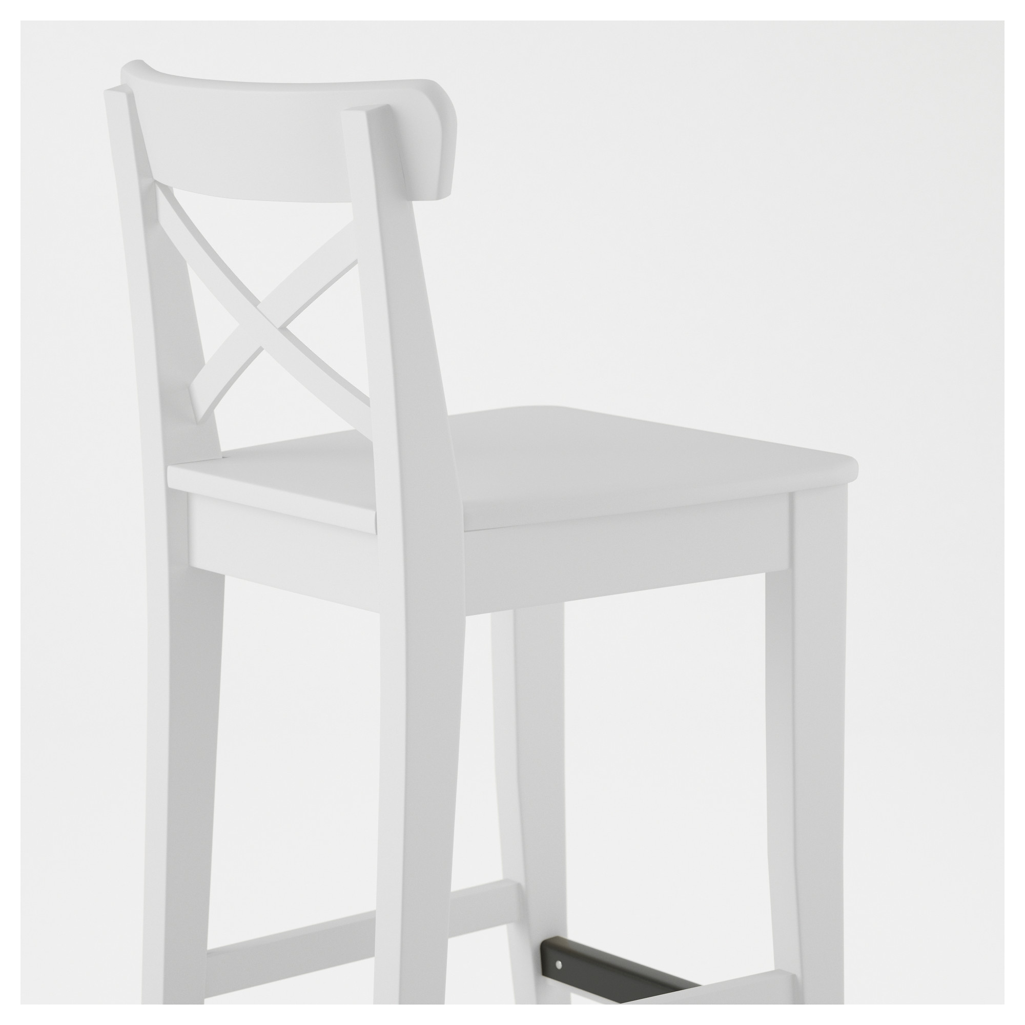INGOLF  bar stool with backrest, seat height 63cm, white  IKEA Hong