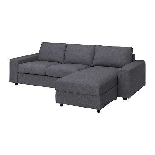VIMLE cover 3-seat sofa w chaise longue