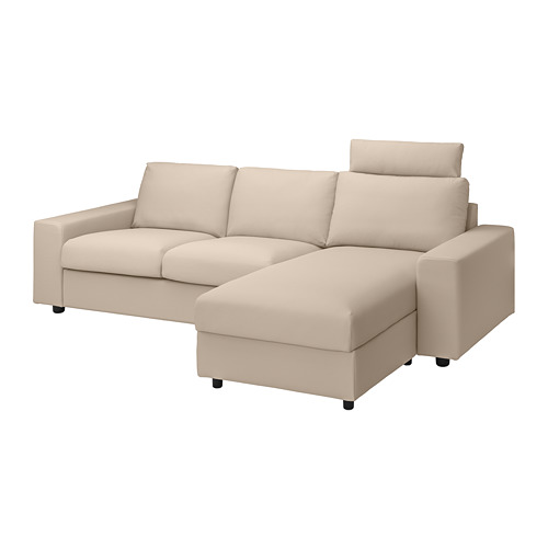 VIMLE cover 3-seat sofa w chaise longue