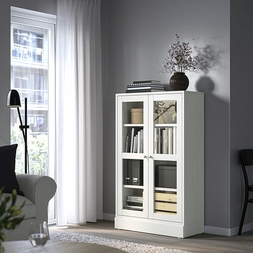 HAVSTA glass-door cabinet with plinth