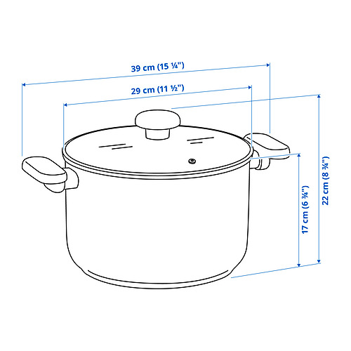 MIDDAGSMAT pot with lid