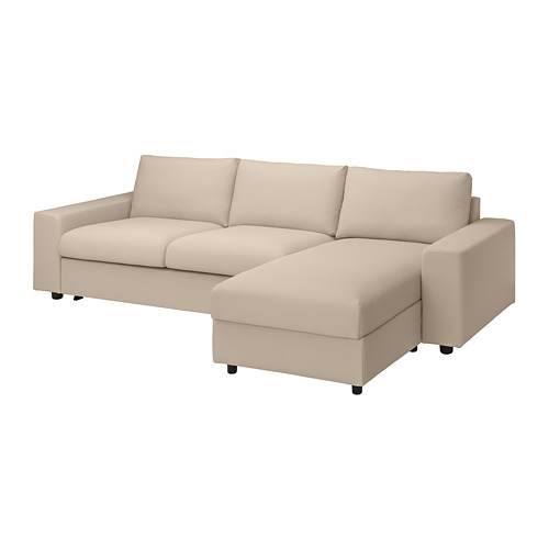 VIMLE cover 3-seat sofa-bed w chaise lng