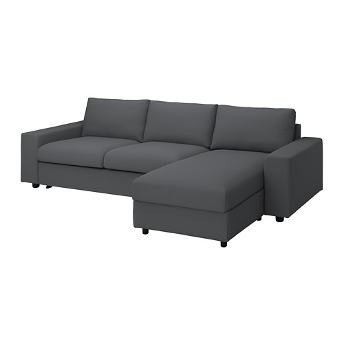 VIMLE cover 3-seat sofa-bed w chaise lng