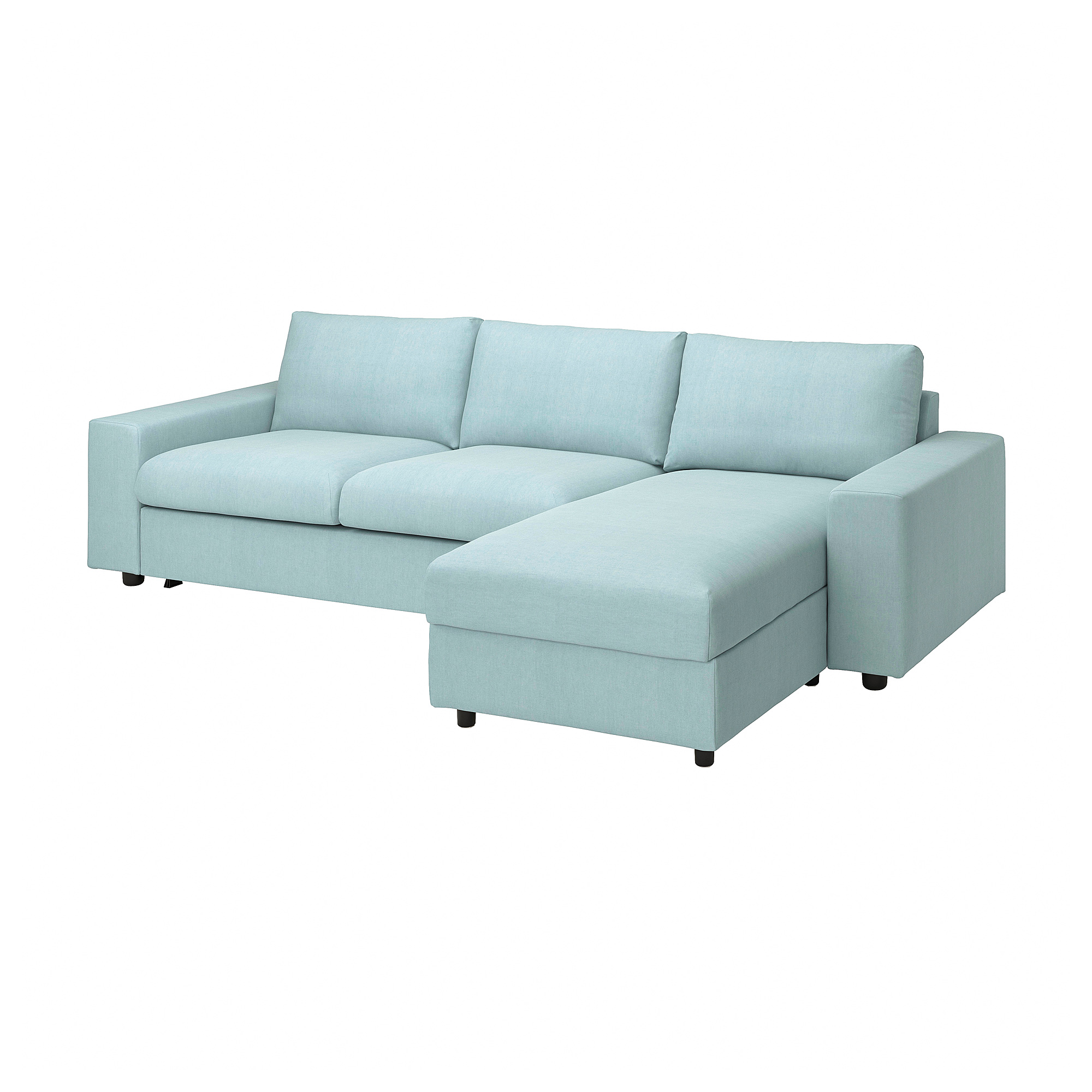 VIMLE cover 3seat sofabed w chaise lng, with wide armrests/Saxemara
