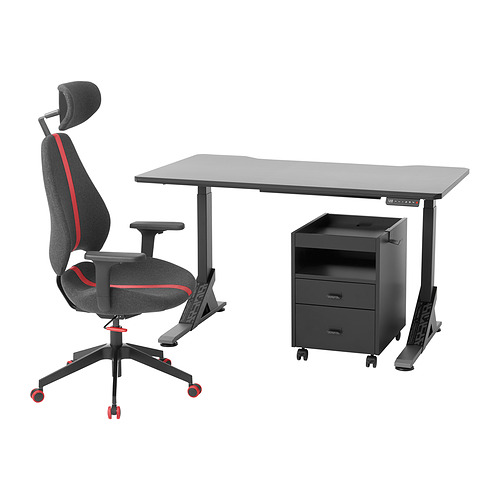 GRUPPSPEL/UPPSPEL desk, chair and drawer unit