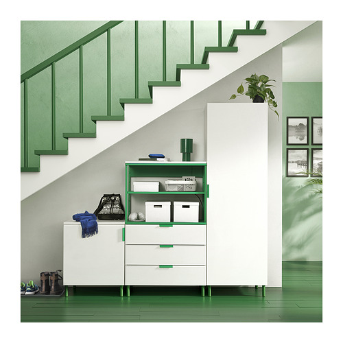 PLATSA wardrobe with 2 doors+3 drawers