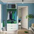 PLATSA wardrobe with 2 doors+3 drawers