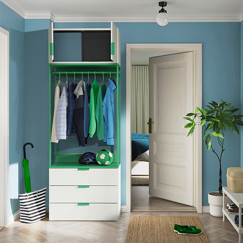 PLATSA wardrobe with 2 doors+3 drawers