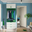PLATSA wardrobe with 2 doors+3 drawers