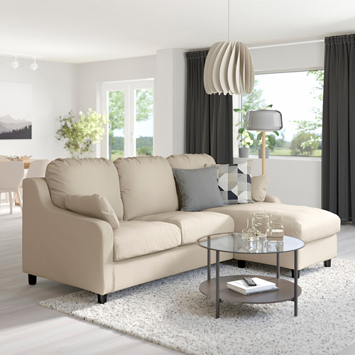 VINLIDEN 3-seat sofa with chaise longue