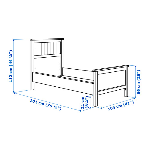 HEMNES bed frame with mattress