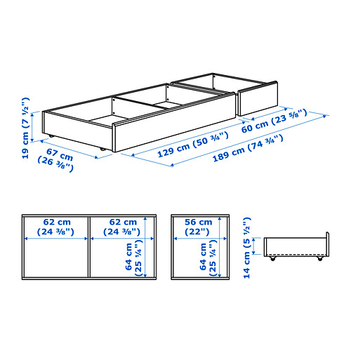 SONGESAND bed storage box, set of 2