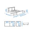 SONGESAND bed frame with 4 storage boxes