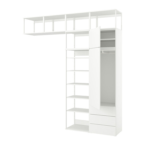 PLATSA wardrobe with 2 doors+3 drawers