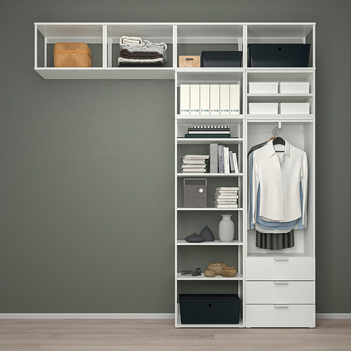 PLATSA wardrobe with 2 doors+3 drawers