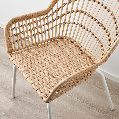 NILSOVE chair with armrests rattan white IKEA Hong Kong and Macau