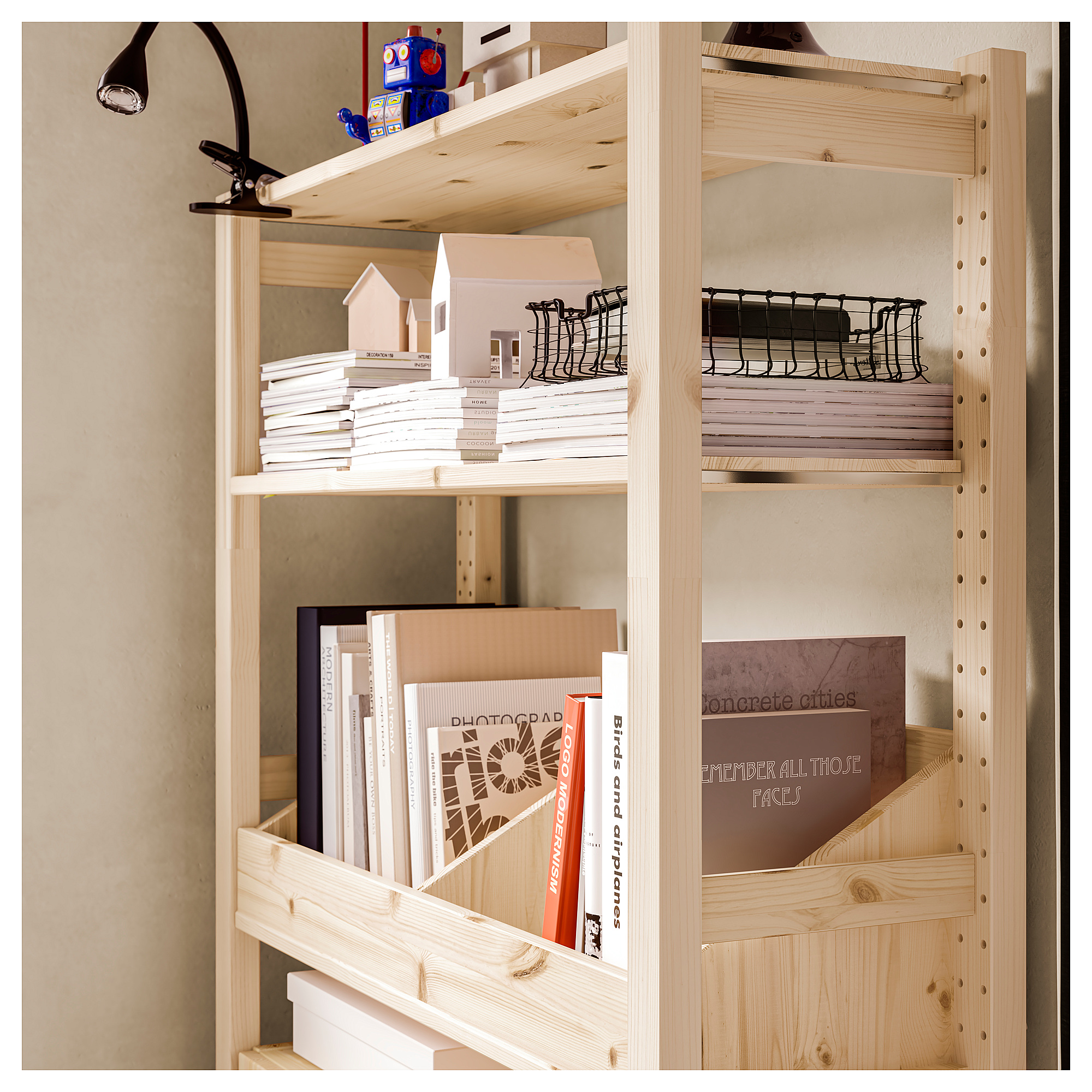 IVAR - shelving unit, with box shelf/pine, 89x30x179 cm | IKEA