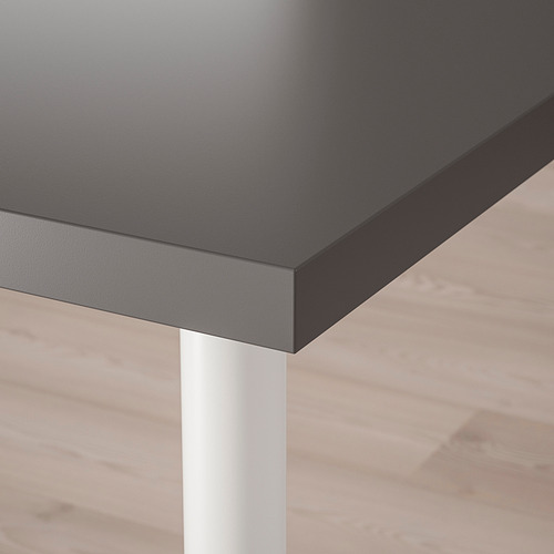 LAGKAPTEN/OLOV desk, 120x60x73 cm, , dark grey/white
