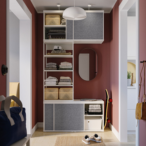 PLATSA open wardrobe with 4 sliding doors