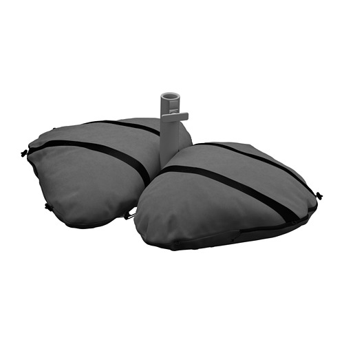 IGGÖN parasol base with sandbags