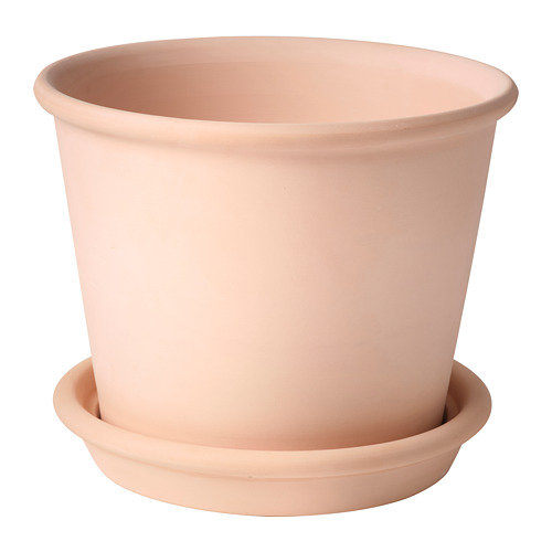 MUSKOTBLOMMA plant pot with saucer