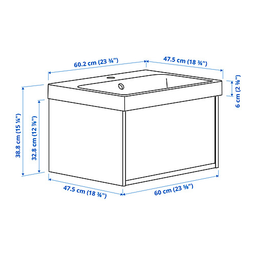 BACKSJÖN/ÄNGSJÖN wash-stnd w drawer/wash-basin