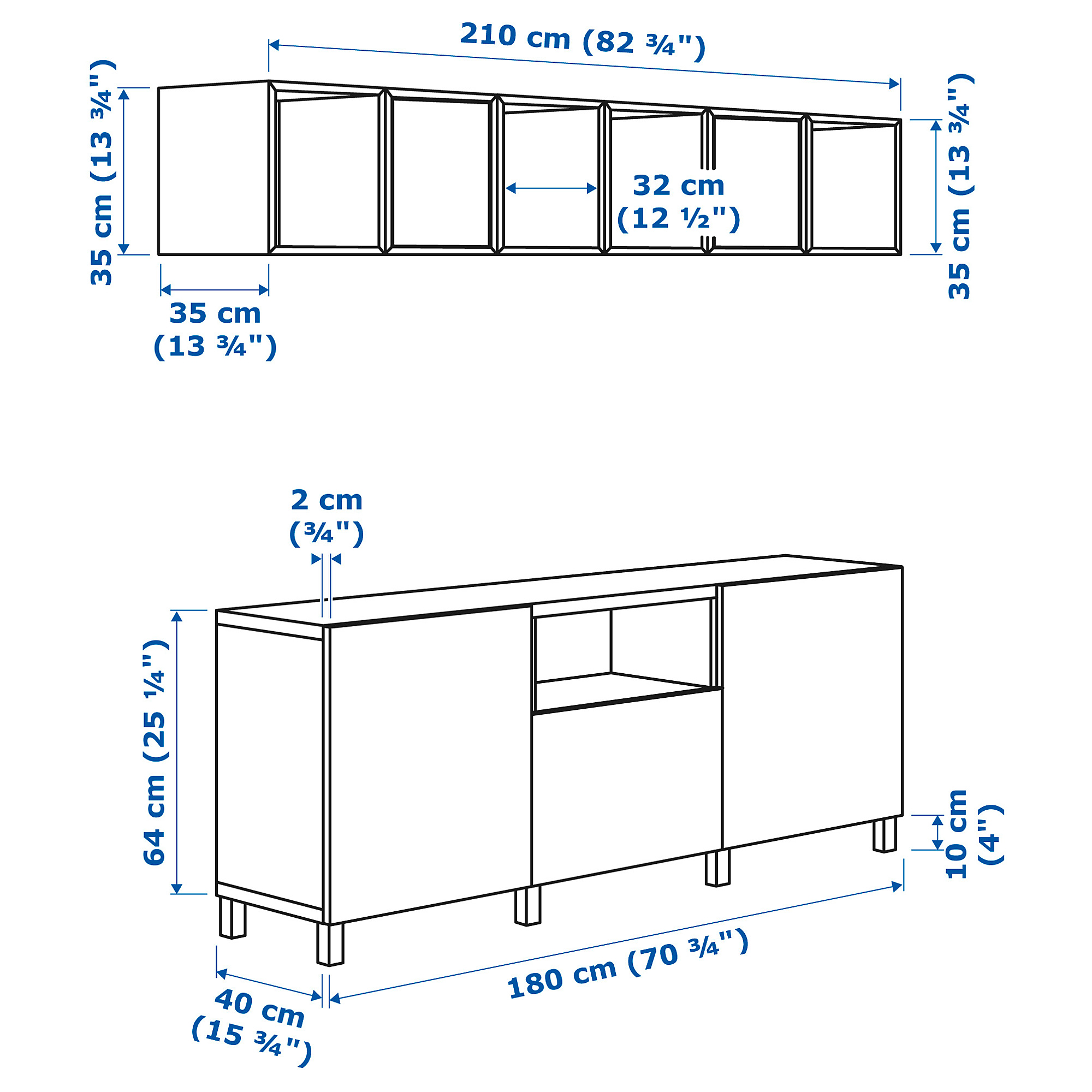 EKET/BESTÅ cabinet combination for TV