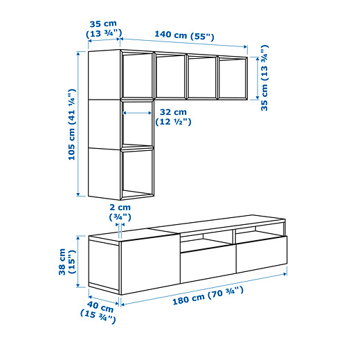 EKET/BESTÅ cabinet combination for TV