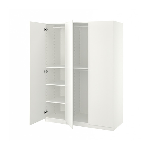 PAX/FORSAND 衣櫃組合, 白色, 150x60x201 cm