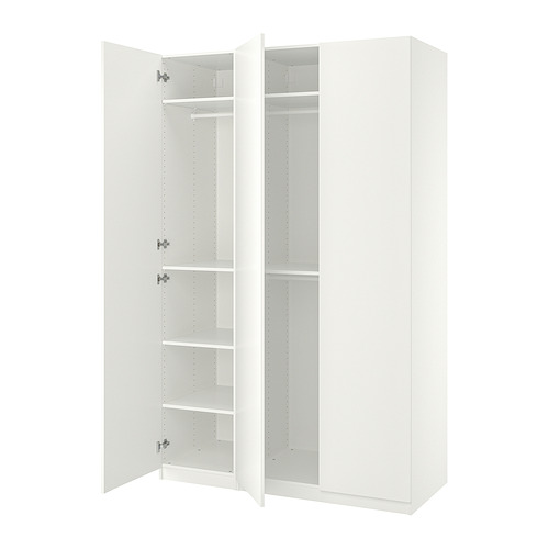 PAX/FORSAND 衣櫃組合, 白色, 150x60x236 cm