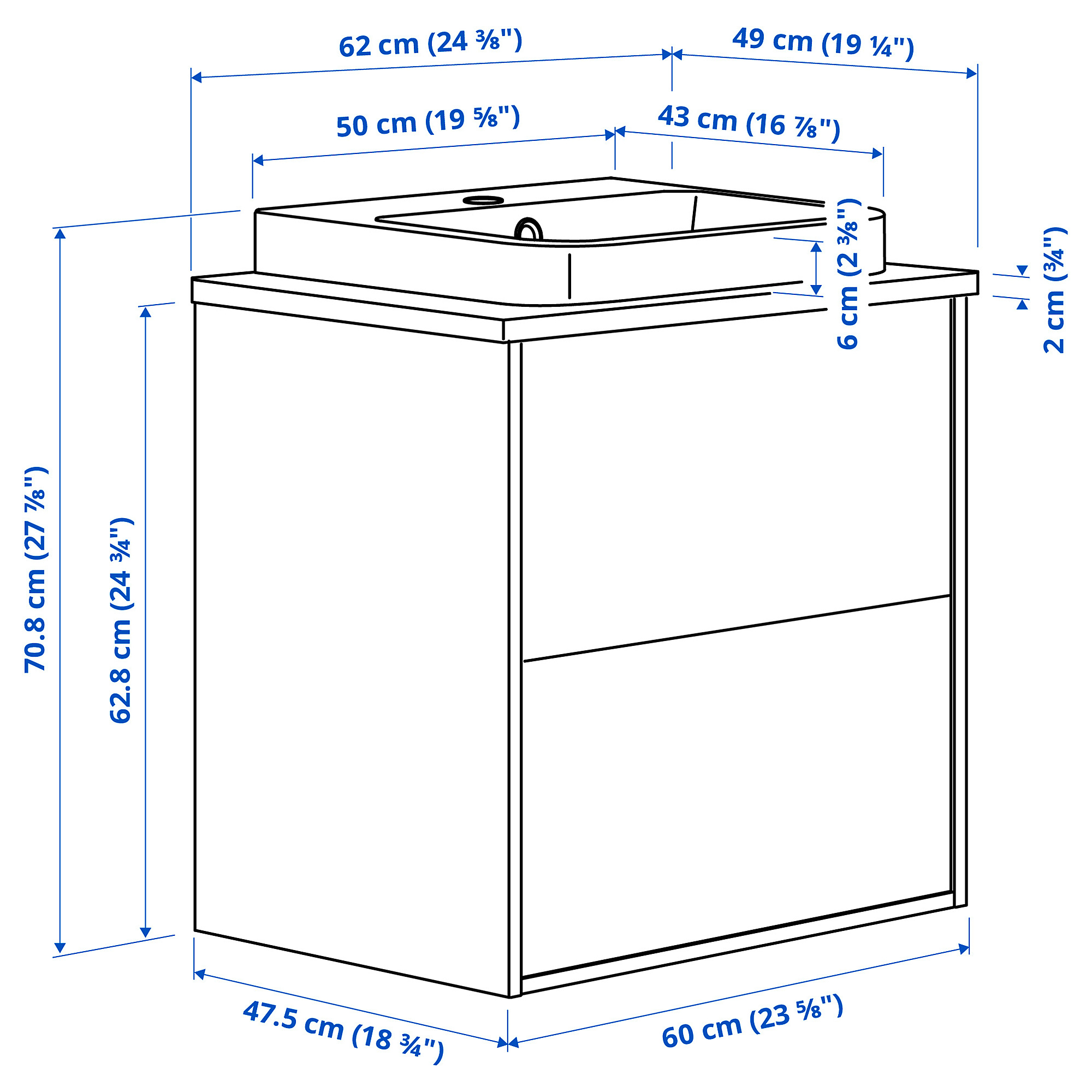 BACKSJÖN/ÄNGSJÖN wash-stnd w drawers/wash-basin